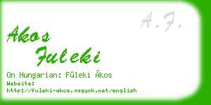 akos fuleki business card
