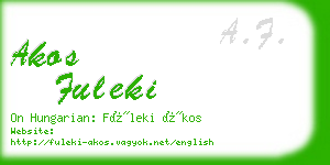 akos fuleki business card